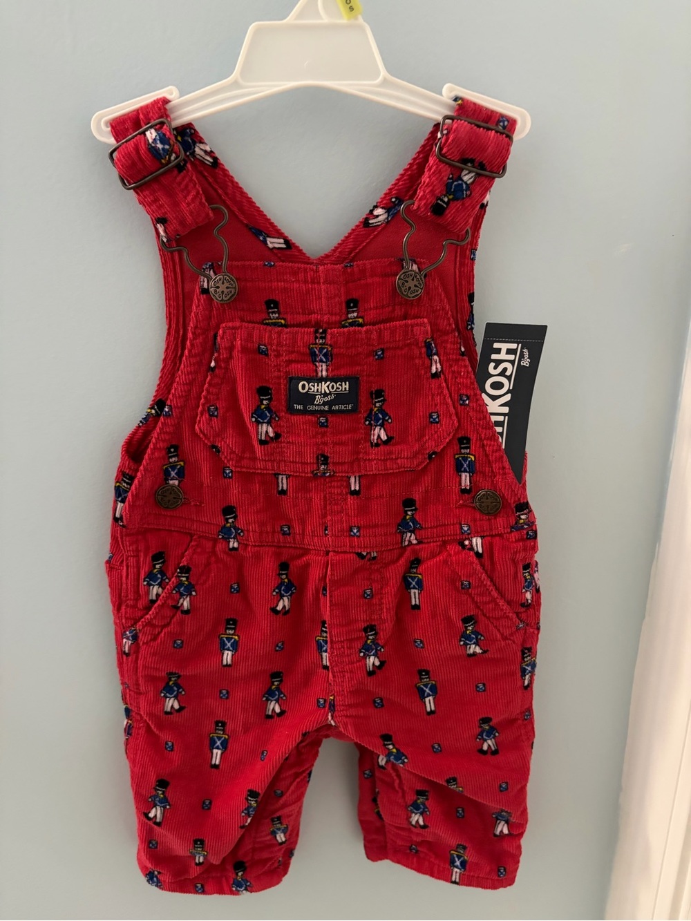 OshKosh B'gosh Bright Red Toy Soldier Corduroy Overalls